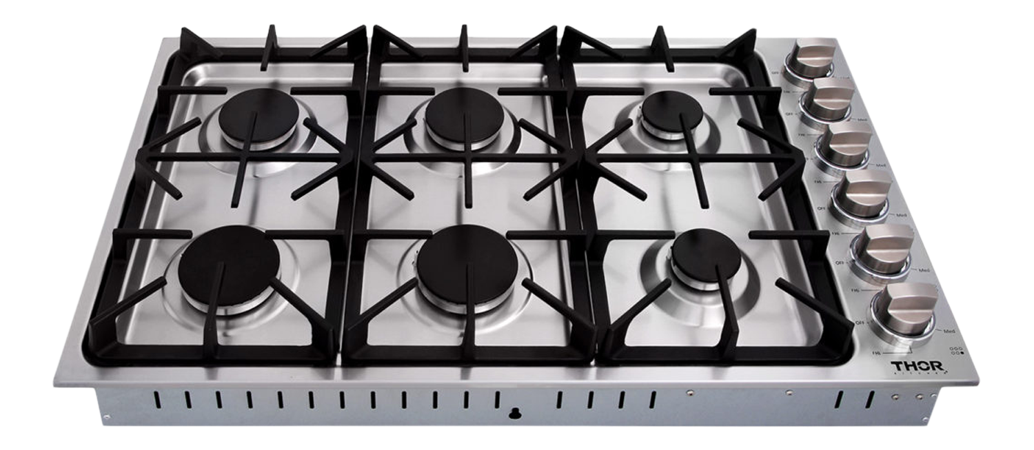Thor Kitchen 36 Inch Professional Drop-In Gas Cooktop in Stainless Steel - Model TGC3601-R (Renewed)