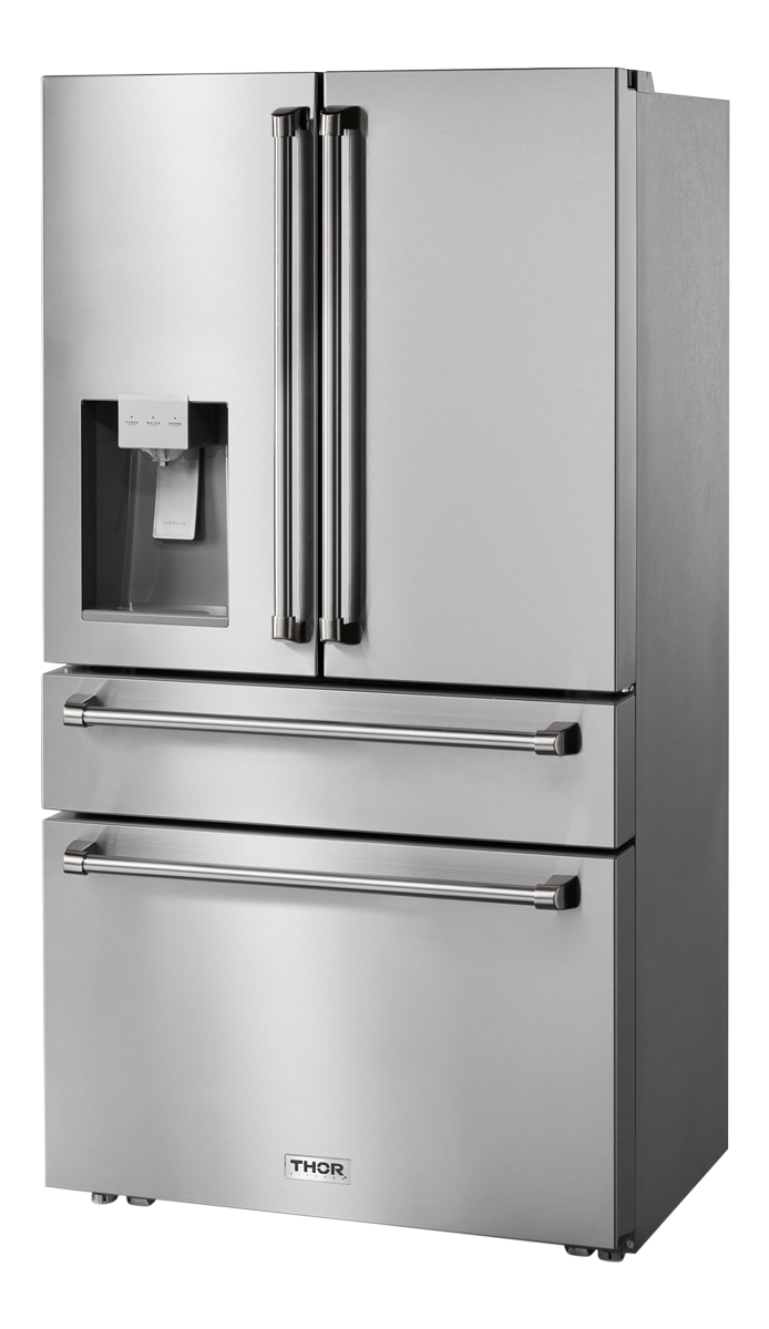 Thor Kitchen 36 Inch Professional French Door Refrigerator with Ice and Water Dispenser - Model TRF3601FD-R (Renewed)
