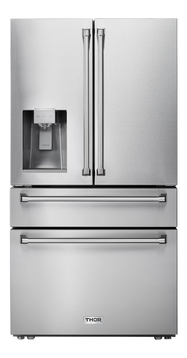 Thor Kitchen 36 Inch Professional French Door Refrigerator with Ice and Water Dispenser - Model TRF3601FD-R (Renewed)