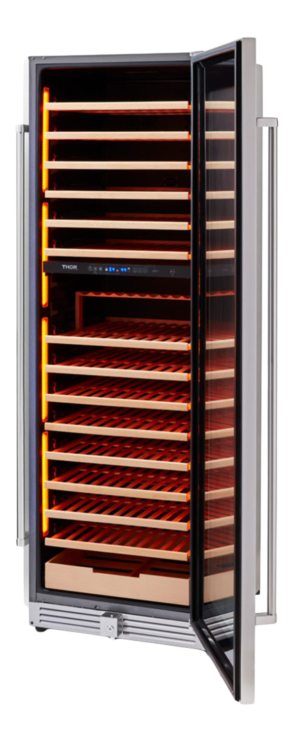 Thor Kitchen 24 Inch Dual Zone Wine Cooler, 162 Wine Bottle Capacity - Model TWC2403DI-R (Renewed)