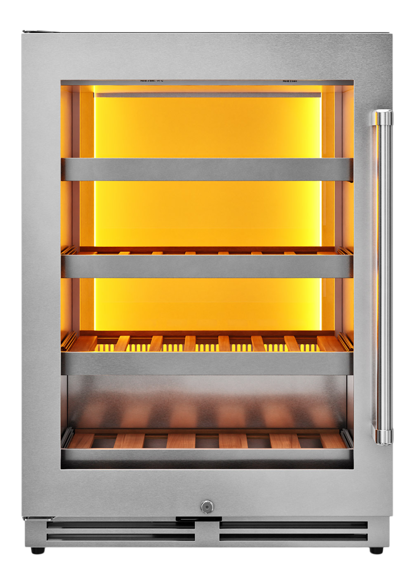 Thor Kitchen 24-Inch Single Zone Wine Cooler, Left Swing, 45 Wine Bottle Capacity - Model TWC24UL-LH-R (Renewed)